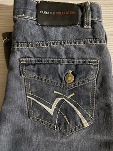 Fubu Jeans Boys 12 Blue The Collection Denim Embroidered Straight Cut Regular - Picture 1 of 9