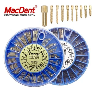 Kit completo de postes de tornillo dental 120 piezas/kit pasadores endocónicos plateados/dorados - Imagen 1 de 16