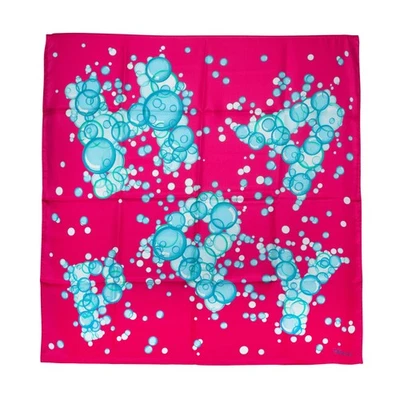 Chopard Happy Bubbles Fucsia Seda Orgánica Twill Bufanda Para Mujeres 95002-0719 - Imagen 1 de 2