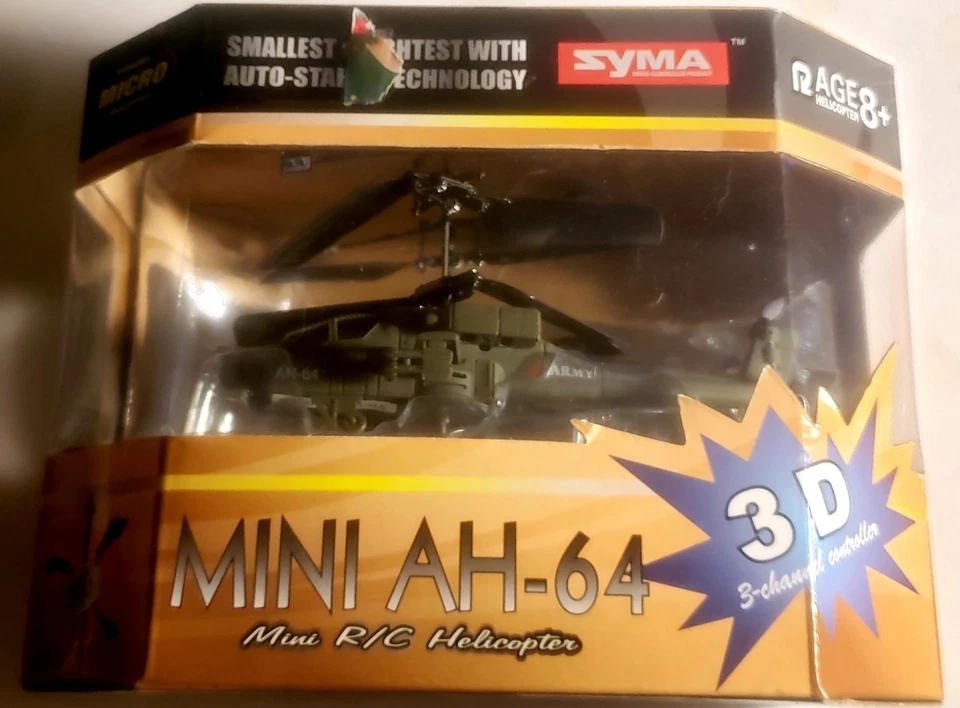 Syma Mini AH-64 Infrared Radio Controlled Helicopter Smallest Lightest Ages 8+ - Image 1 of 4