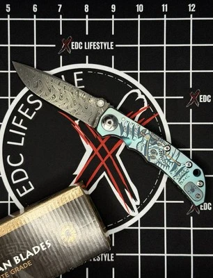 Spartan Blades Harsey Blue Plague Doctor Damascus 4.25” Blade - Image 1 of 4