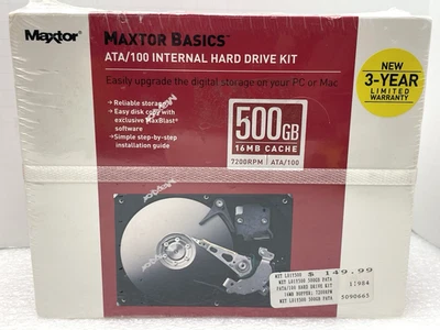 NEW SEALED MAXTOR ATA/100 500gb INTERNAL HARD DRIVE KIT PC OR MAC - Image 1 of 4