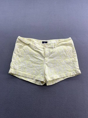 Pantalones Cortos American Eagle Para Mujer 16 Amarillo Blanco Estampado Geométrico Midi Algodón Elástico Foto 1 de 4