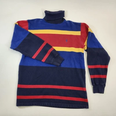 Polo Ralph Lauren Turtleneck Sweater Mens Size Small Striped 90s VTG - Image 1 of 4