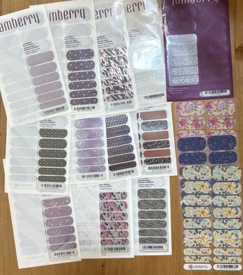 Lote de 15 envolturas para uñas Jamberry diseños mixtos retiradas difíciles de encontrar hojas completas Foto 1 de 4
