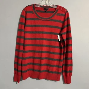 The Limited Sweater Womens XL Pullover Red Gray Striped NEW Acrylic Wool Blend - Picture 1 of 9