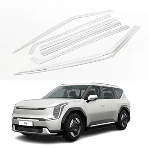 Chrome Side Window Visors Wind Deflector 6pcs for 2024 2025 2026 KIA EV9 - Foto 1 di 8