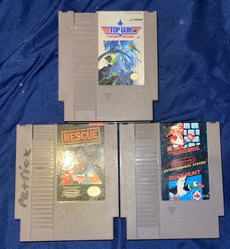 NES Nintendo Games Lot of 3 Top Gus/Rescue the embassy mission & duck hunt Mario