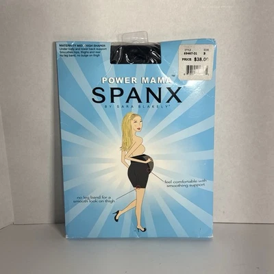 Spanx Power Mama Maternidad Moldeador de Medio Muslo Talla B Negro Nuevo Foto 1 de 4