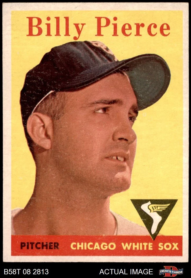 1958 Topps #50 Bill Pierce Yellow Team White Sox RARE VARIATION 6 - EX/MT - Image 1 of 1