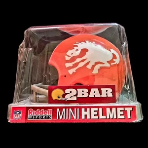 NEU! Denver Broncos Football unsignierter Riddell Throwback 2 Bar Mini Helm - Bild 1 von 3