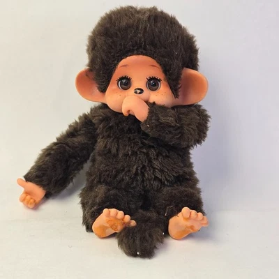 Monchhichi Plush Monkey Stuffed Animal Sleepy Eyes Vintage Sucks Thumb Retro - Image 1 of 4