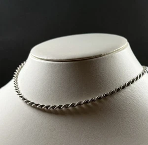 Vintage Seil Halskette Kette 925 Sterling Silber 1986 gepunzt 9,4 Gramm  - Bild 1 von 10