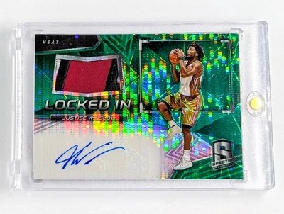 2016-17 Panini Spectra заблокированы в мем. Авто зеленый No20 Justise Winslow /5 ГВт тепла - Изображение 1 из 3