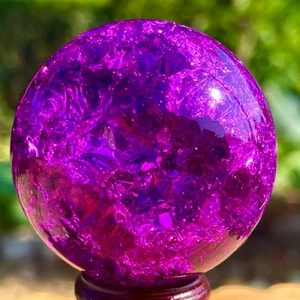 156G Natural Titanium Rainbow Quartz sphere Crystal ball Healing - Picture 1 of 21