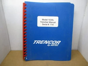 Astec Trencor Model T1030l Trencher PARTS Manual - Picture 1 of 3