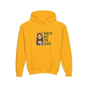 Soul'd Out For Jesus Youth Heavy Blend Hooded Sweatshirt - Picture 1 of 33