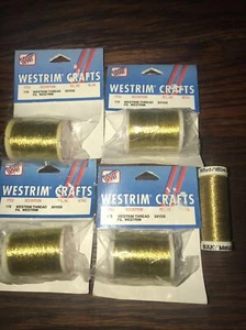 Needlepoint/Embroidery 1- Sulky Metallic Gold Germany, 4-Westrim 50yds, New - Picture 1 of 2