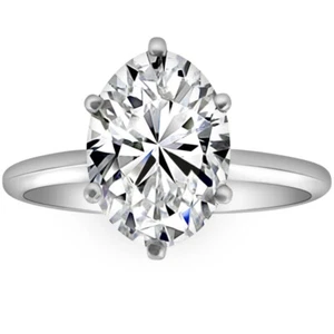 Certified 1-5Ct Oval Diamond Solitaire Engagement Ring Gold / Platinum Lab Grown - Picture 1 of 5