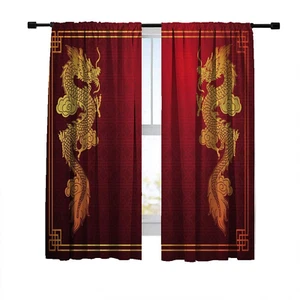Blackout Curtains for Bedroom Living Room, Chinese Traditional Image with Chi... - Picture 1 of 4