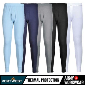 Portwest Thermal Baselayer Long John Trousers Men's Pants Elasticated Waist Warm - Picture 1 of 6