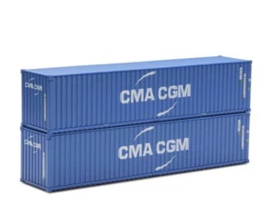 MENARDS CMA CGM 40’ INTERMODAL CONTAINERS O GAUGE SCALE DOUBLE MAXI HUSKY STACK - Picture 1 of 1