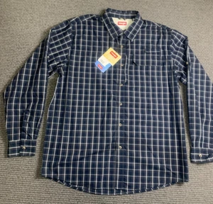 Wrangler Langarmhemd mit Knopfleiste blau kariert Herren Large Baumwolle/Poly - Bild 1 von 9