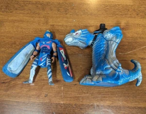 Vintage 1995 Z'Neth & Riptor 8.5" Galoob Blue Action Figure Dragon Flyz - Picture 1 of 4