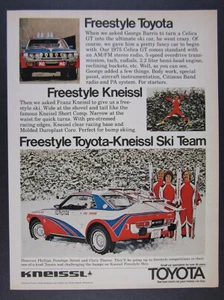 Toyota Celica GT George Barris 1975 coche de esquí Kneissl Freestyle Team anuncio vintage - Imagen 1 de 1
