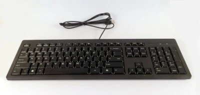 NEW HP 125 BLACK DESKTOP KEYBOARD, WIRED WITH USB CONNECTION, MADE IN CHINA - Image 1 of 2