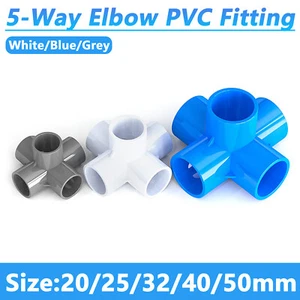5-Way Elbow PVC Fitting 20/25/32/40/50mm Socket Connector Coupling Pipe Fittings - Picture 1 of 20