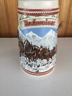 VTG 1985 Budweiser A series Christmas Clydesdales Holiday Collector Beer Stein for sale