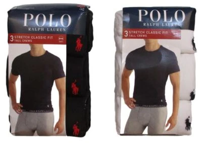 3 CAMISETAS POLO RALPH LAUREN PARA HOMBRE 1XL A 4XL GRANDES Y ALTAS BLANCAS NEGRAS ELÁSTICAS Foto 1 de 4