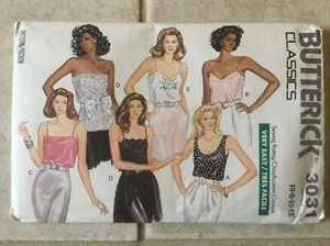 Butterick 3031 Pattern Misses Spaghetti Strap Top Cami Camisole Size 6 8 10 12 - Picture 1 of 2