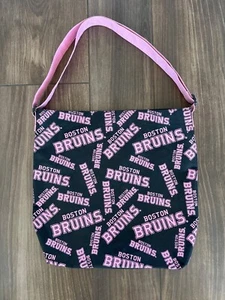 Boston Bruins Shoulder Bag Pink Black Forever Collectibles Adjustable Strap - Picture 1 of 6