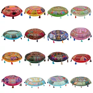 Indian Cotton Embroidered Floor Cushion Cover Patchwork Pillow Case Cover Throw - Picture 1 of 41