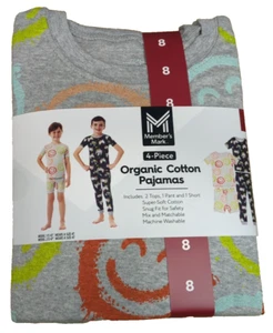 Member's Mark Boys 4-Piece Gaming Organic Cotton Pajama Set Size 8 C2 - Picture 1 of 10