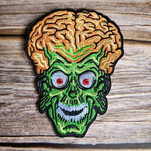 Giant Mars Attacks Alien Face Horror SciFi Embroidered Patch - Picture 1 of 2
