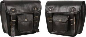 Handmade Leather Motorcycle Pannier Bag Motorcycle Storage Pouch Side Saddle Bag - Picture 1 of 24