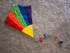 Vintage 80s Rainbow Kite Plush Wall Hanging Bows Nursery Kids Room Colorful
