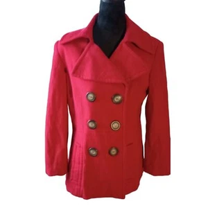 Tribal Women's Size 4 Wool & Cashmere Red Peacoat - Picture 1 of 7