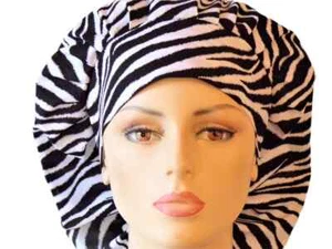 Scheuermützen-Zebra Stoff buffant Scheuermützen-Tierarzt Scheuermütze-OP-Mützen - Bild 1 von 5