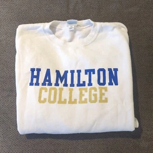 Men's XXL Hamilton College White Champion Eco Fleece Sweatshirt - Picture 1 of 5
