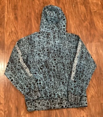 Moletom Supreme masculino com capuz mármore azul preto tamanho médio unissex - Imagem 1 de 4