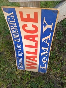 Large! Rare 1968 Wallace LeMay Political Presidential Campaign Sign STAND UP.. - Picture 1 of 6