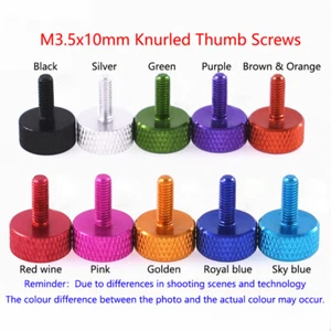Tornillos para pulgar arrugados M3,5x10 mm PC estuche para computadora agarre manual pernos de aluminio - Imagen 1 de 5