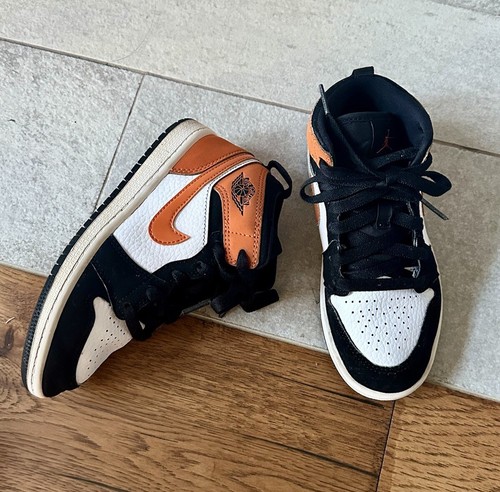 Nike Jordan 1 Mid Shattered Backboard bambini giovani unisex 640734 058 arancione 13C