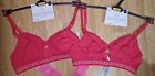 M&S 2 x ladies/girls BRALETTE bra RED non wired BOUTIQUE size 6 XS extra small