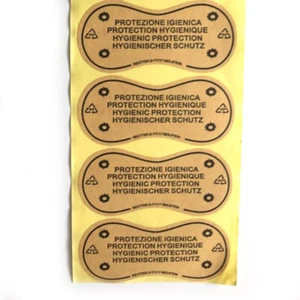 50x selbstklebende Hygiene Aufkleber Kraftband Bademode Dessous Unterwäsche kurze Etiketten - Bild 1 von 6