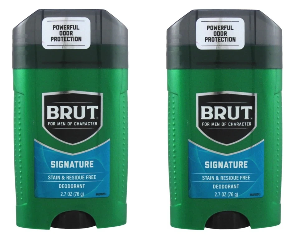 *PAQUETE DE 2* DESODORANTE BRUT SIGNATURE BARRA SÓLIDA OVALADA Sin residuos de manchas 2,7 oz Foto 1 de 1